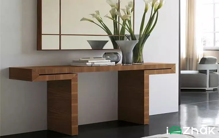 کنسول مینیمال چوبی زیبا و ساده