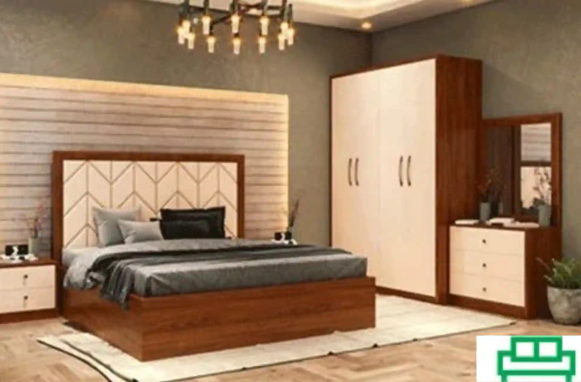 سرویس خواب ام دی اف قهوه ای